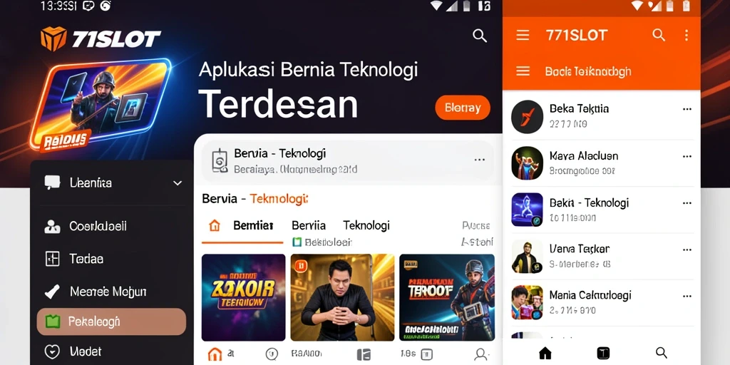 Tampilan antarmuka aplikasi 171SLOT yang modern dan informatif.