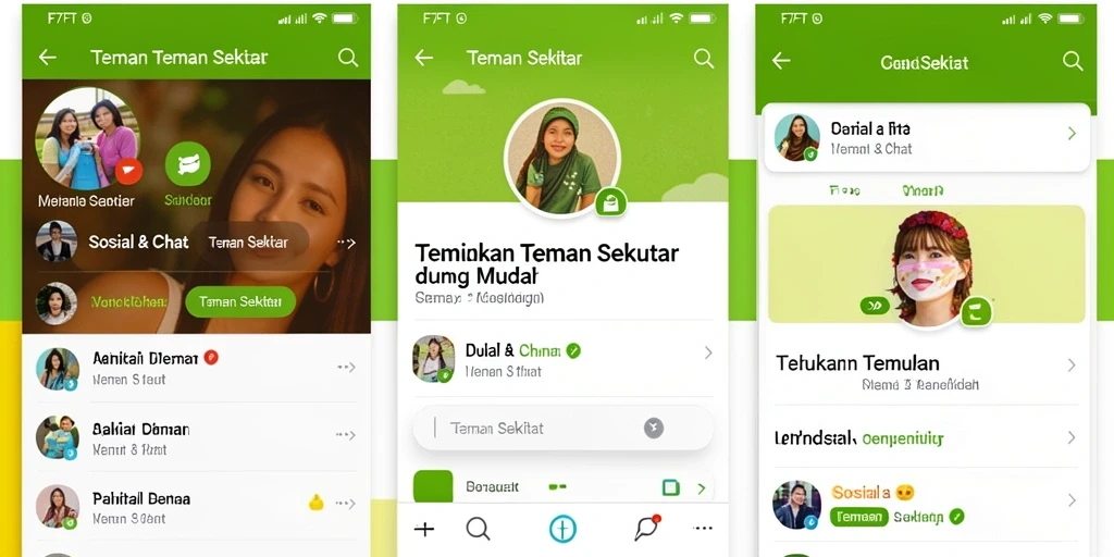 Tampilan antarmuka F7F7 dengan fitur pencarian teman.