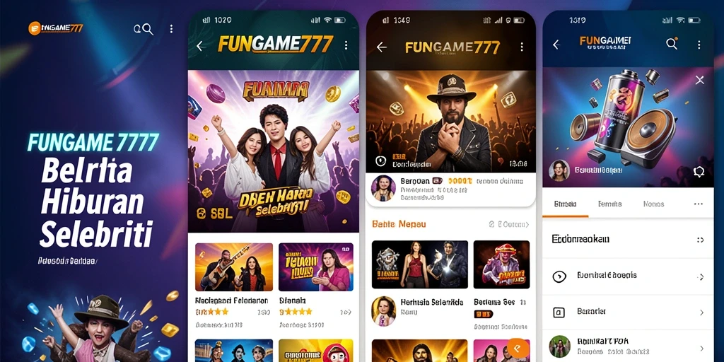 Antarmuka FUNGAME777 menunjukkan berita selebriti dalam format yang menarik.