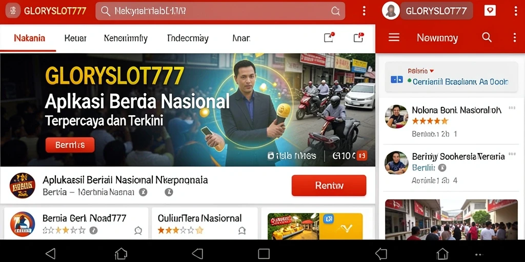 Tampilan antarmuka pengguna GLORYSLOT777 untuk Berita Nasional.