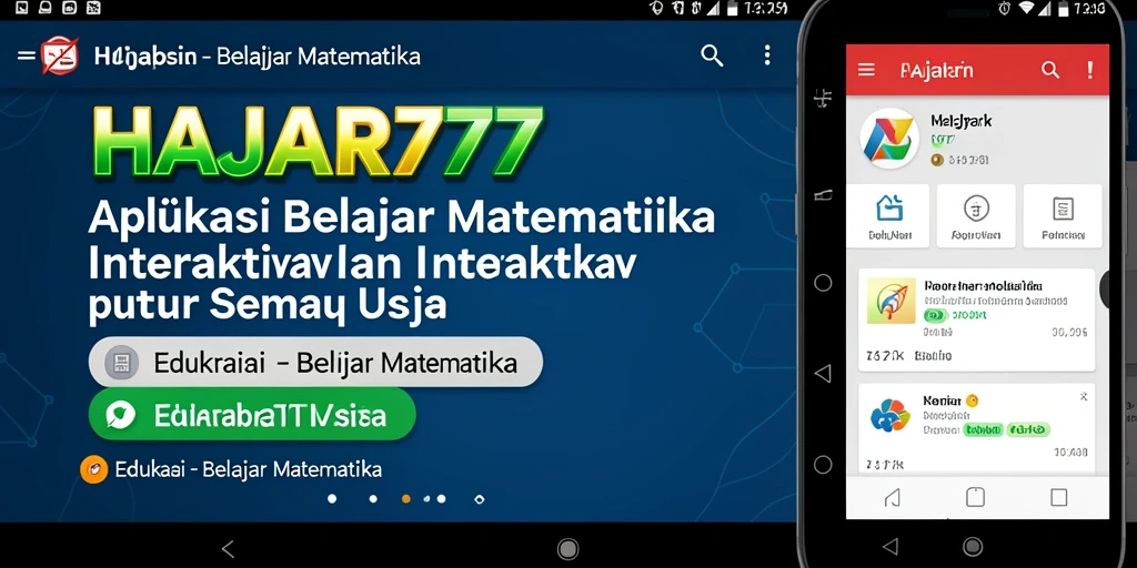 Tampilan antarmuka interaktif aplikasi HAJAR777 untuk belajar Matematika.