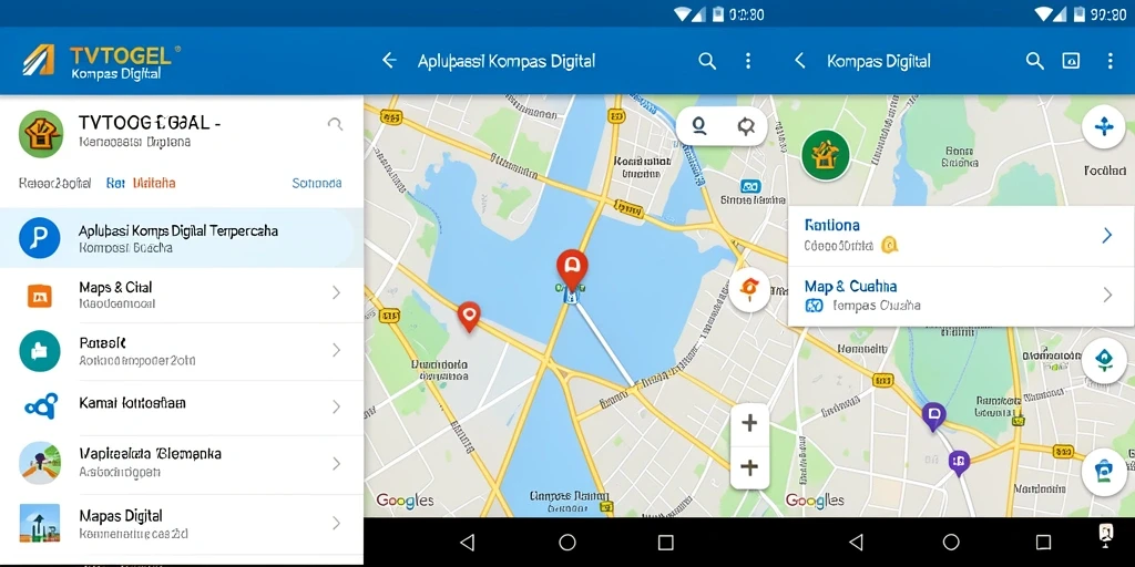 Tampilan antarmuka aplikasi kompas digital TVTOGEL yang informatif dan user-friendly.