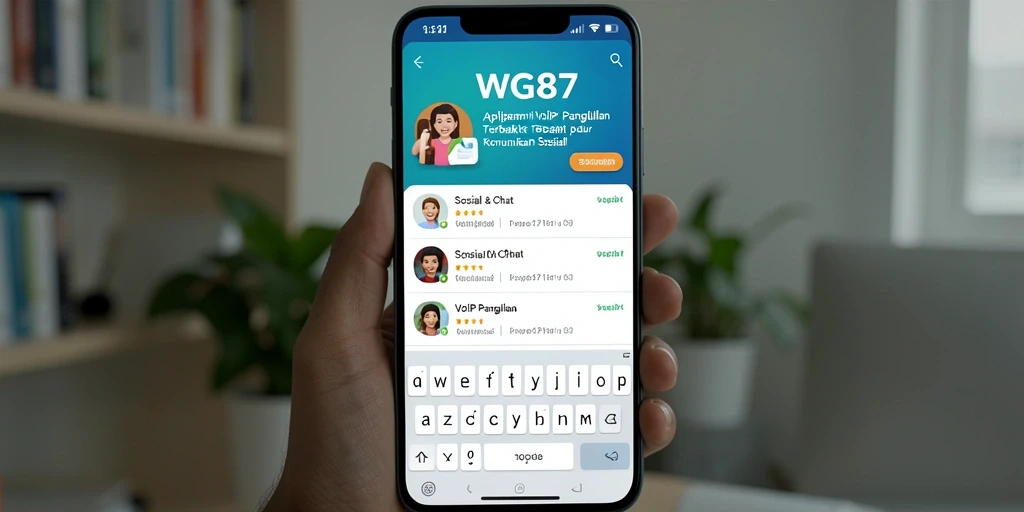 Antarmuka aplikasi WG87 untuk panggilan VoIP yang menarik dan user-friendly.