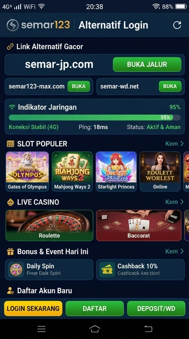 Tampilan link alternatif semar123