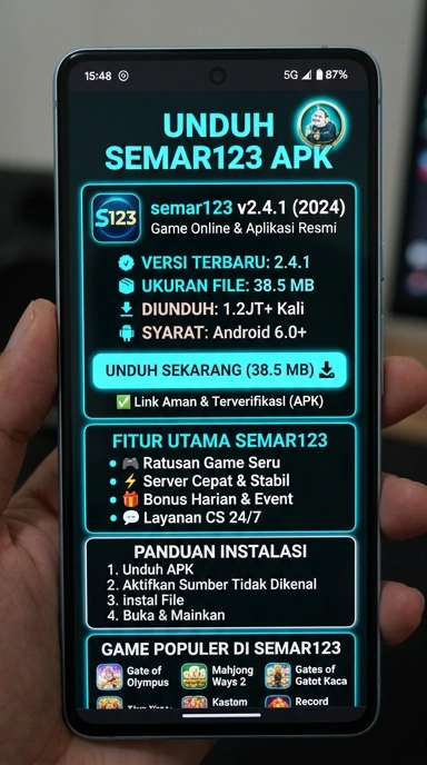 Tampilan halaman APK semar123