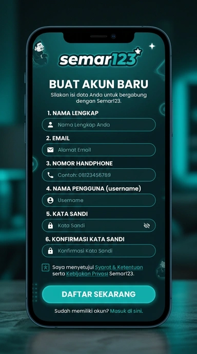 Tampilan halaman daftar semar123