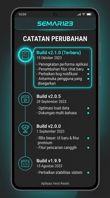 Tampilan riwayat versi semar123